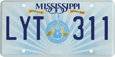 MS license plate LYT311