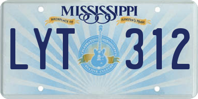 MS license plate LYT312