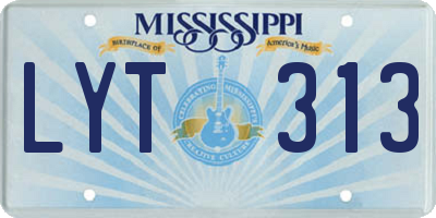 MS license plate LYT313