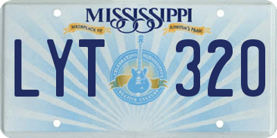 MS license plate LYT320