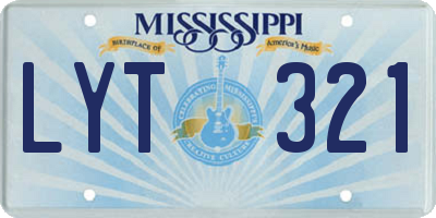 MS license plate LYT321