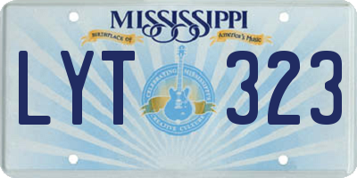 MS license plate LYT323