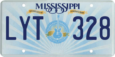 MS license plate LYT328