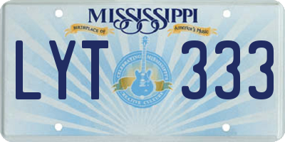 MS license plate LYT333