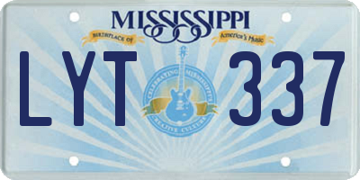 MS license plate LYT337