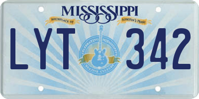 MS license plate LYT342