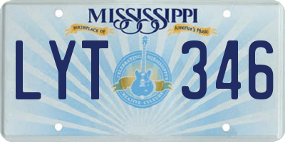 MS license plate LYT346