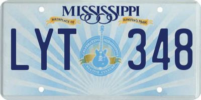 MS license plate LYT348