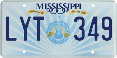 MS license plate LYT349