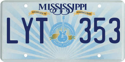 MS license plate LYT353