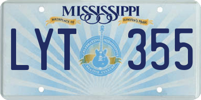 MS license plate LYT355