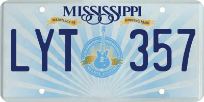 MS license plate LYT357