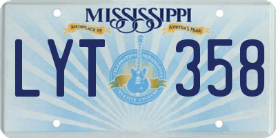 MS license plate LYT358