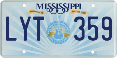 MS license plate LYT359