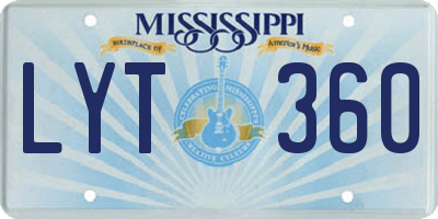 MS license plate LYT360