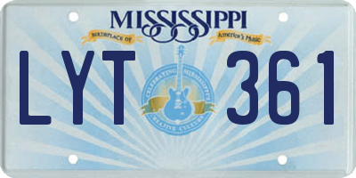 MS license plate LYT361