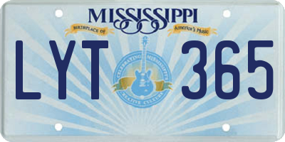 MS license plate LYT365