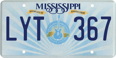 MS license plate LYT367