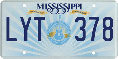 MS license plate LYT378