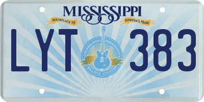 MS license plate LYT383