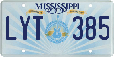 MS license plate LYT385