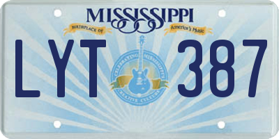 MS license plate LYT387