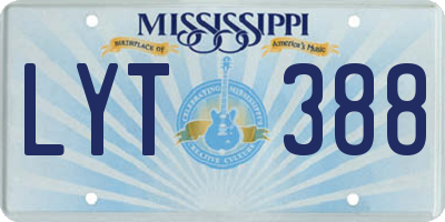 MS license plate LYT388