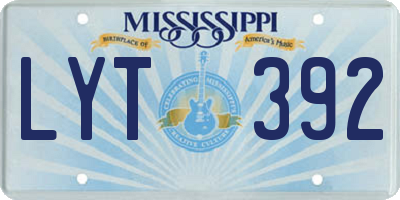 MS license plate LYT392