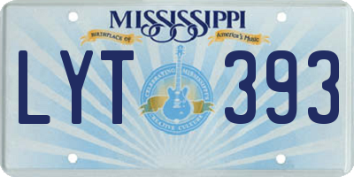 MS license plate LYT393