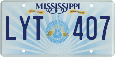 MS license plate LYT407