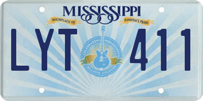MS license plate LYT411