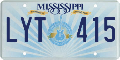 MS license plate LYT415