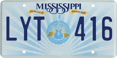 MS license plate LYT416
