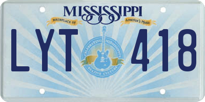 MS license plate LYT418