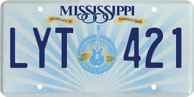 MS license plate LYT421