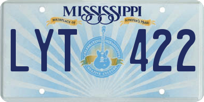 MS license plate LYT422