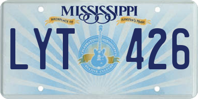 MS license plate LYT426