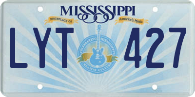 MS license plate LYT427