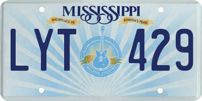 MS license plate LYT429