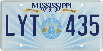 MS license plate LYT435
