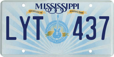 MS license plate LYT437