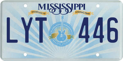 MS license plate LYT446