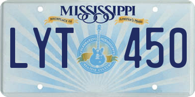 MS license plate LYT450