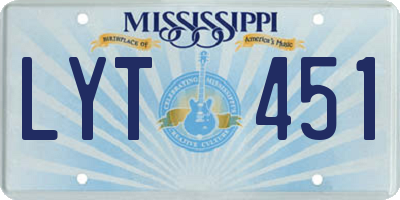 MS license plate LYT451