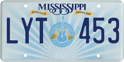 MS license plate LYT453