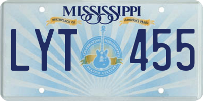 MS license plate LYT455