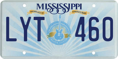 MS license plate LYT460