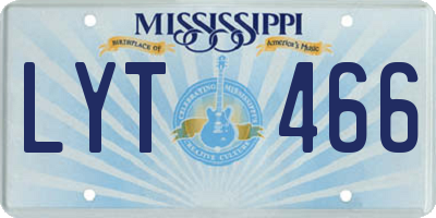 MS license plate LYT466