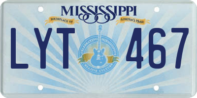 MS license plate LYT467