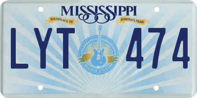 MS license plate LYT474